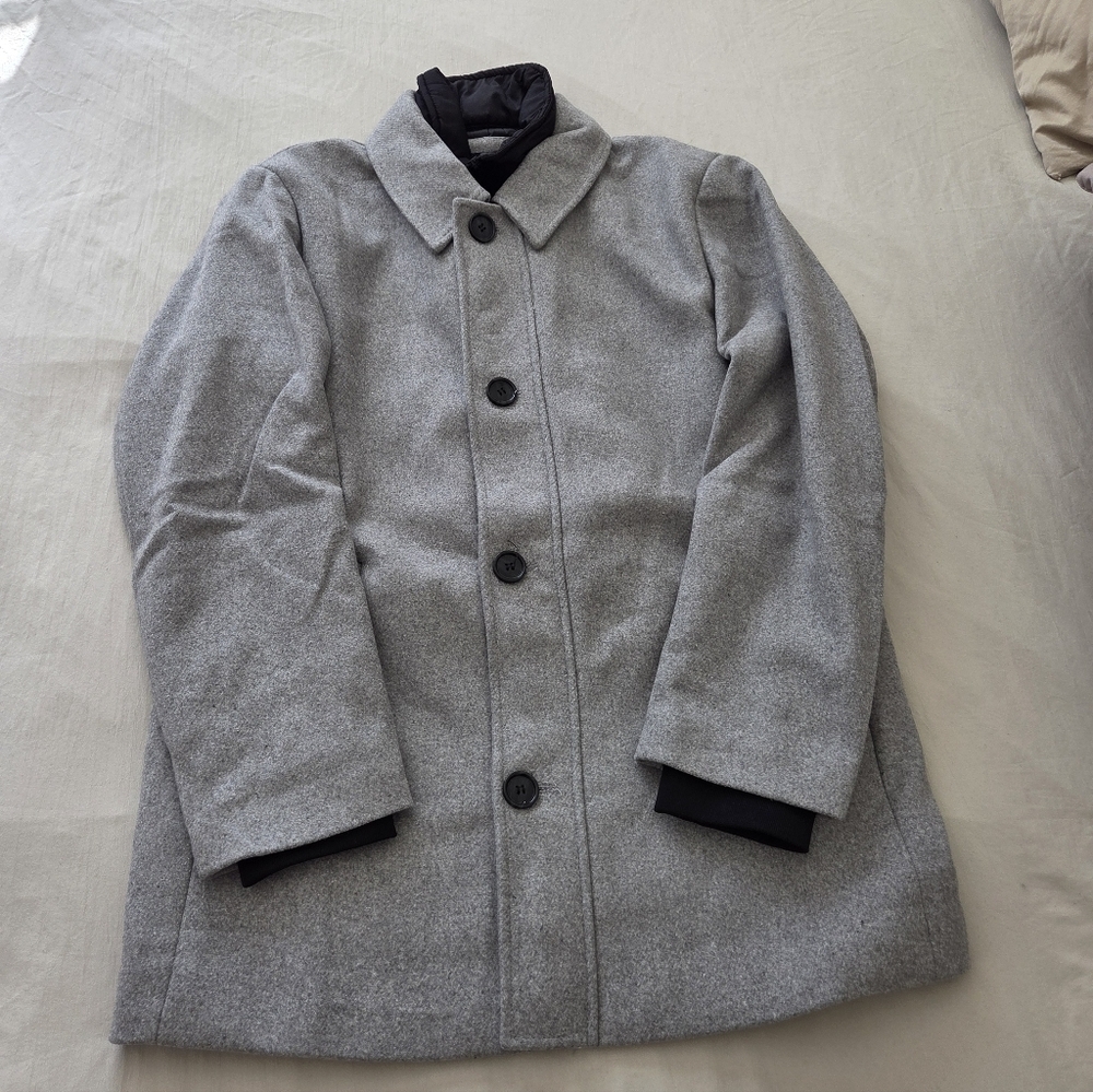 Braveman Men's Classic Fit Wool Blend Bibbed Topcoat In Heather Gray Size Medium - Picture 2 of 9